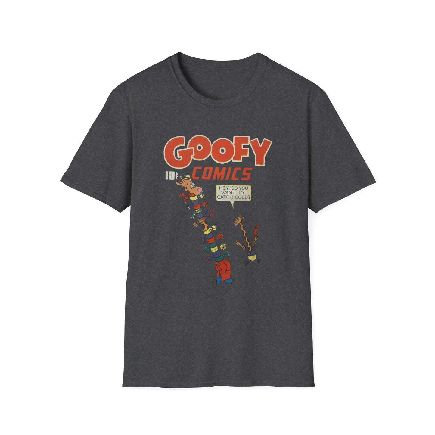 Retro Goofy Comics Giraffe T-Shirt | Unique Comic Book T-Shirts for Quirky Style