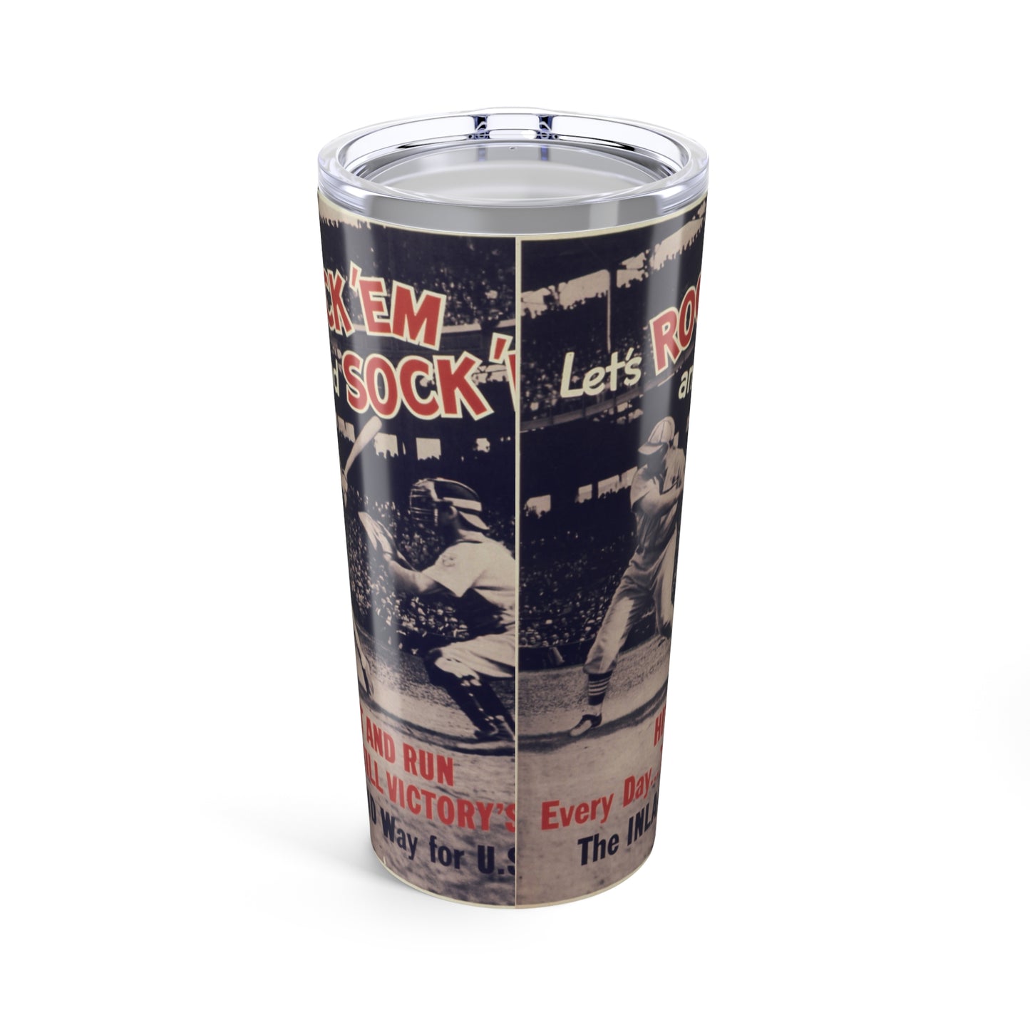 Vintage WWII Baseball-Themed 20oz Tumbler with Stylish Design - Old School Male 