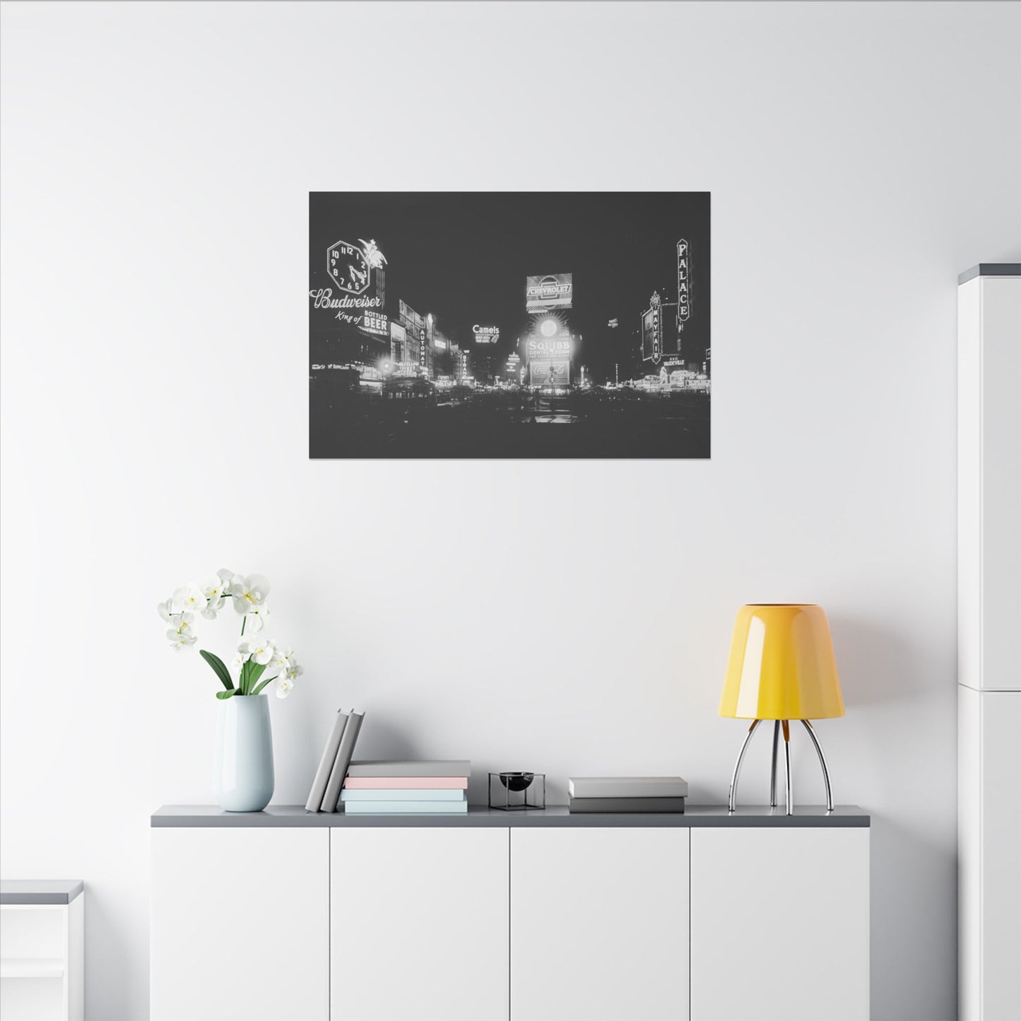 Nighttime Elegance: Vintage Times Square Matte Canvas Print (Multiple Sizes Available)