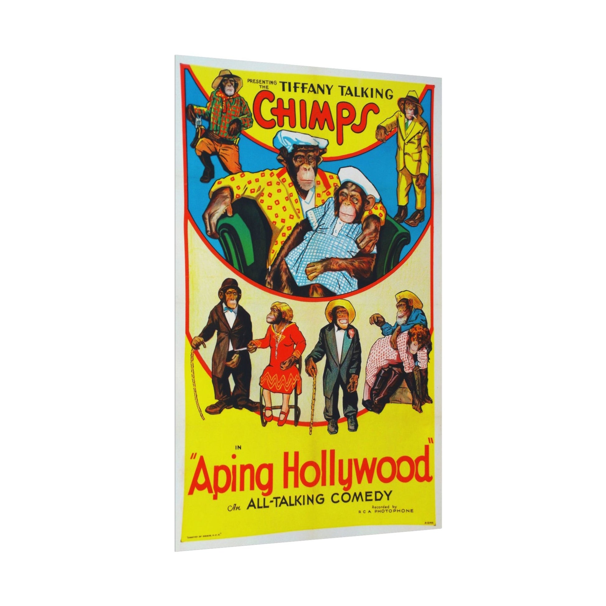 Retro Aping Hollywood Chimps Film Poster - Old School Male 