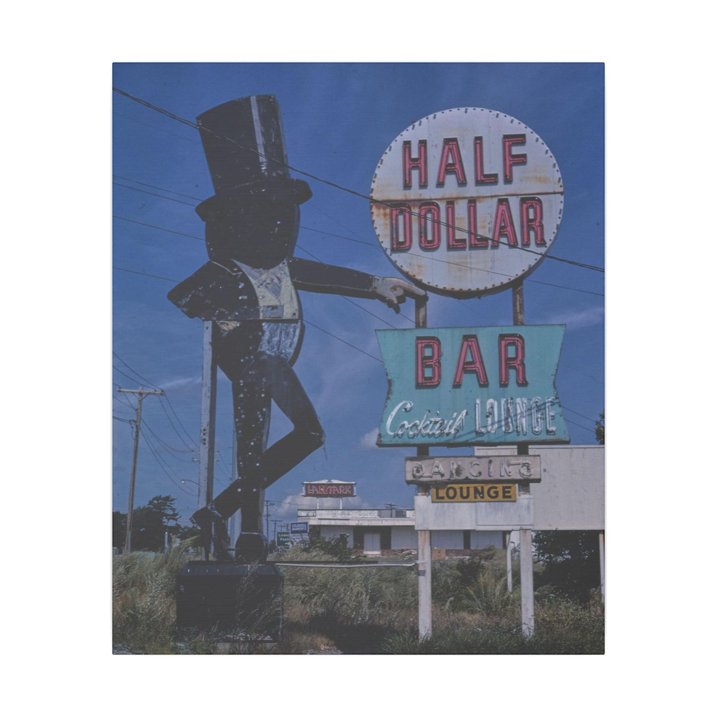 Retro Abandoned Half Dollar Bar Canvas Print - Old School Male 