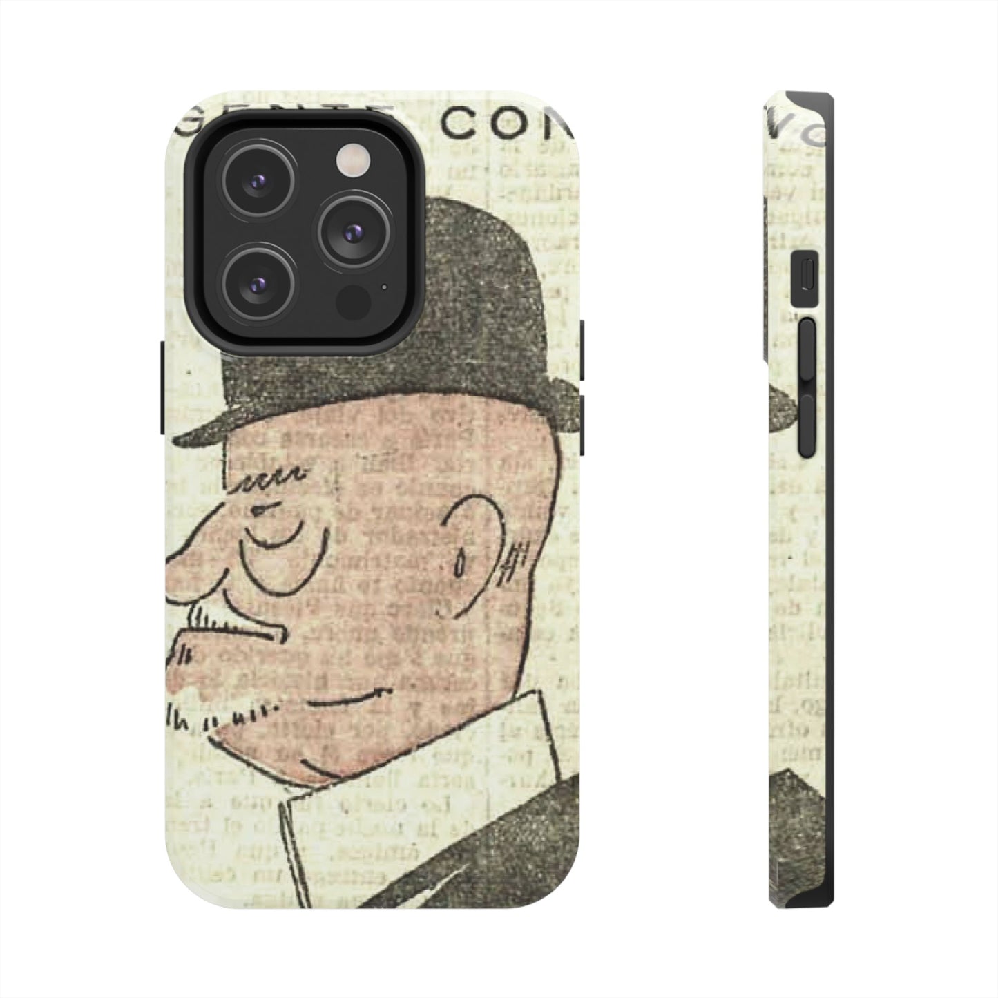 Dapper Gent in Bowler Hat Phone Case - Old School Male 