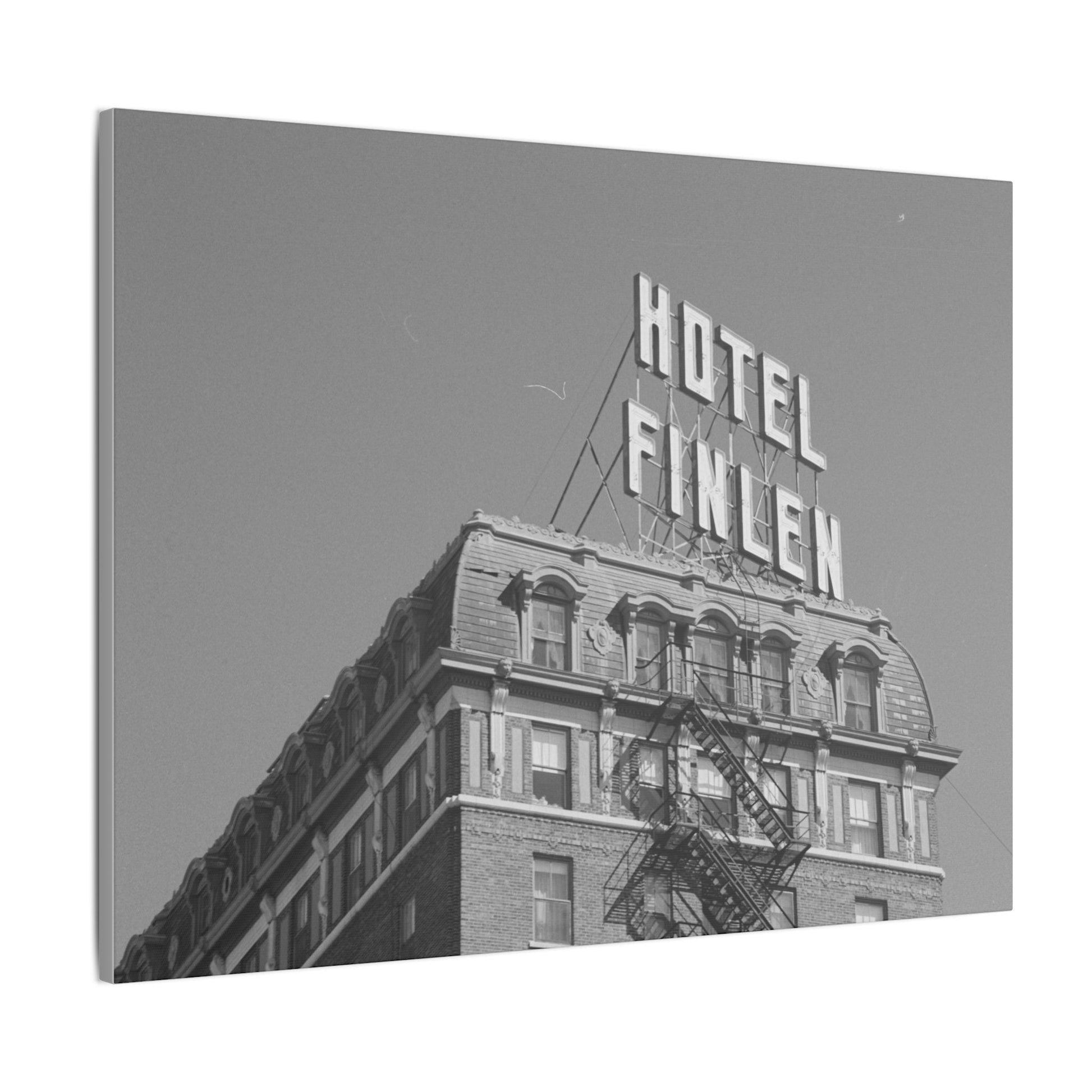 Vintage Hotel Finlen Butte Montana Canvas Print - Old School Male 