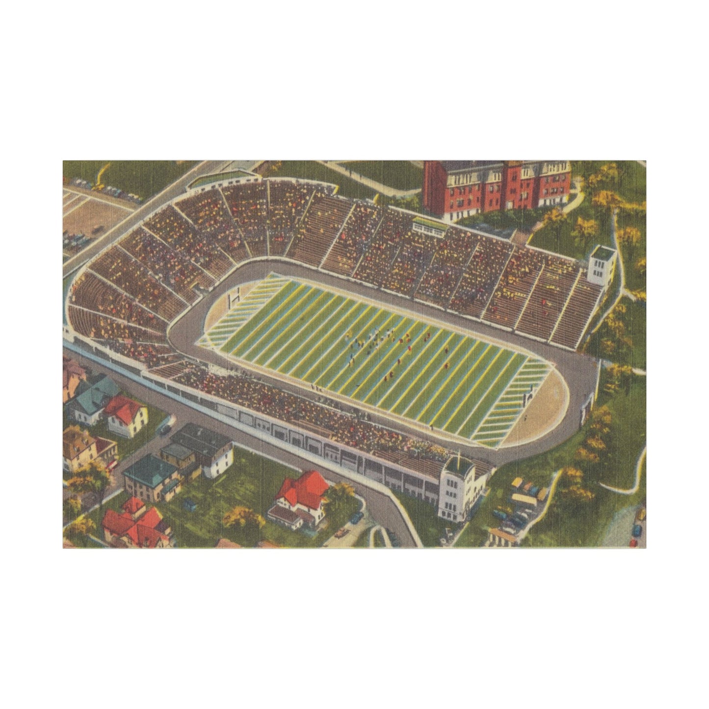 Aerial Canvas Art - West Virginia Mountaineer Football Stadium Print