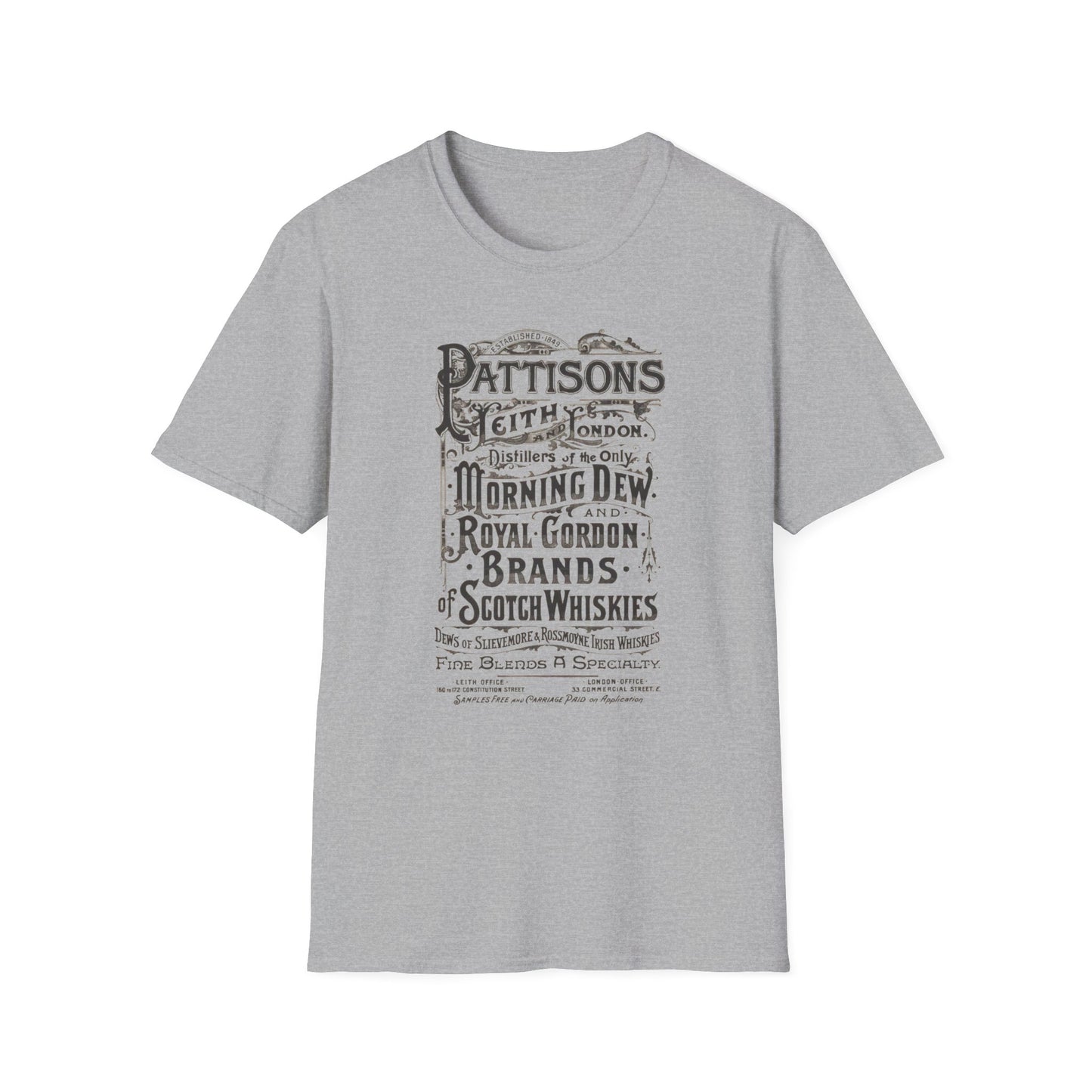 Pattison's Whiskey Graphic T-Shirt - Unisex Vintage Style Tee for Whiskey Lovers