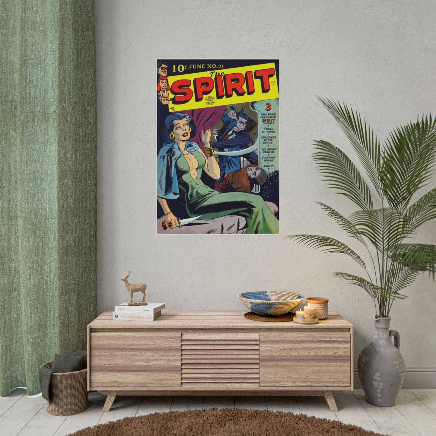 Retro June No 21 The Spirit Comic Book Cover Poster