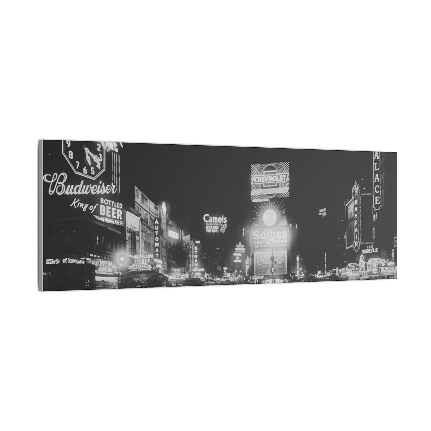 Nighttime Elegance: Vintage Times Square Matte Canvas Print (Multiple Sizes Available)