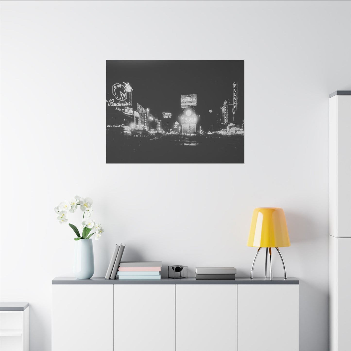 Nighttime Elegance: Vintage Times Square Matte Canvas Print (Multiple Sizes Available)