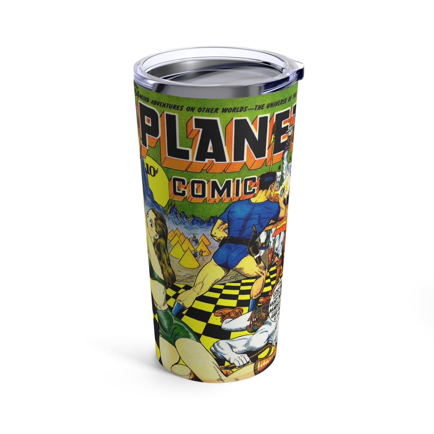 Vintage Comic Book Planet 20oz Insulated Tumbler - Old School Male 