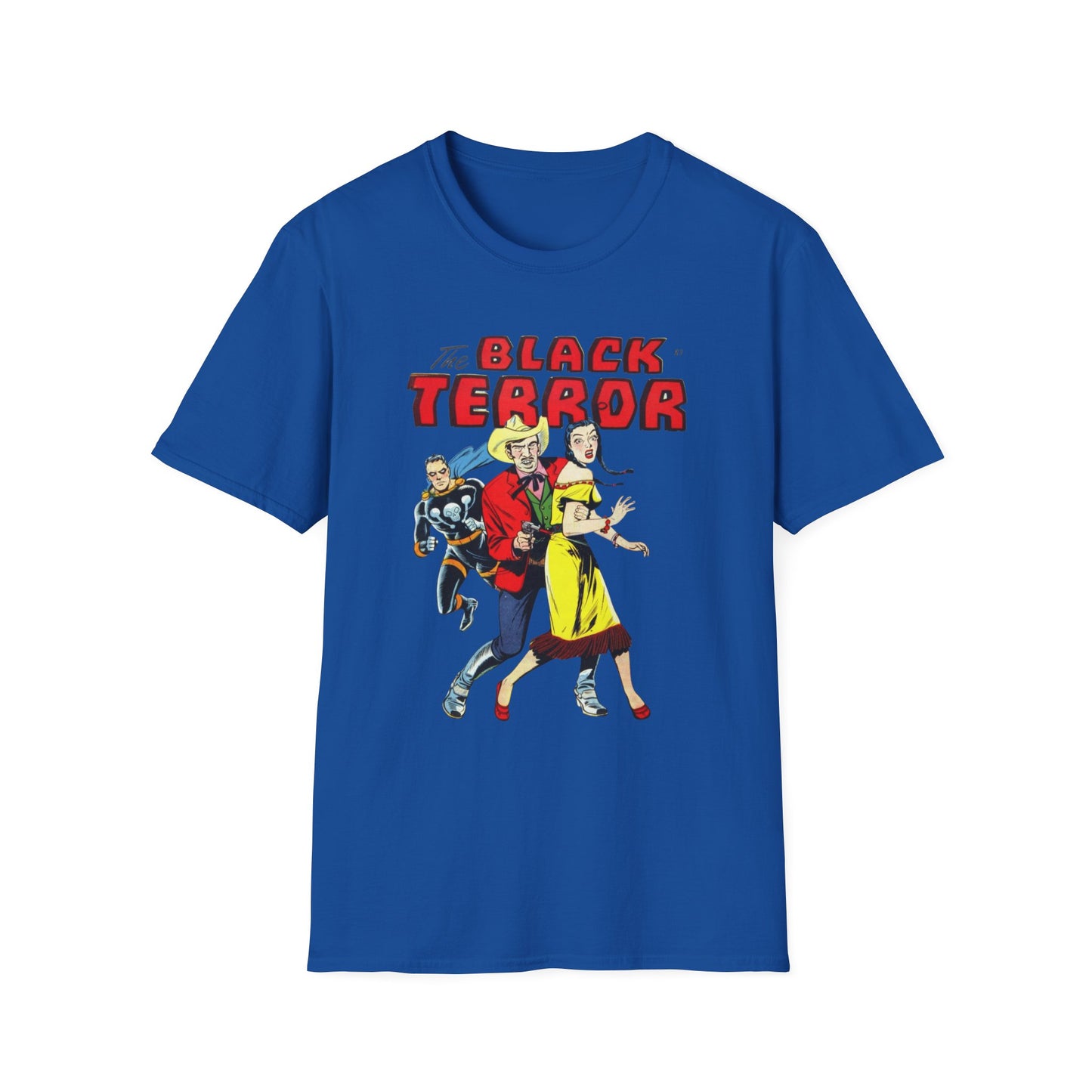 Vintage Black Terror Comic Character T-Shirt - Soft Cotton, Classic Fit for Retro Fans