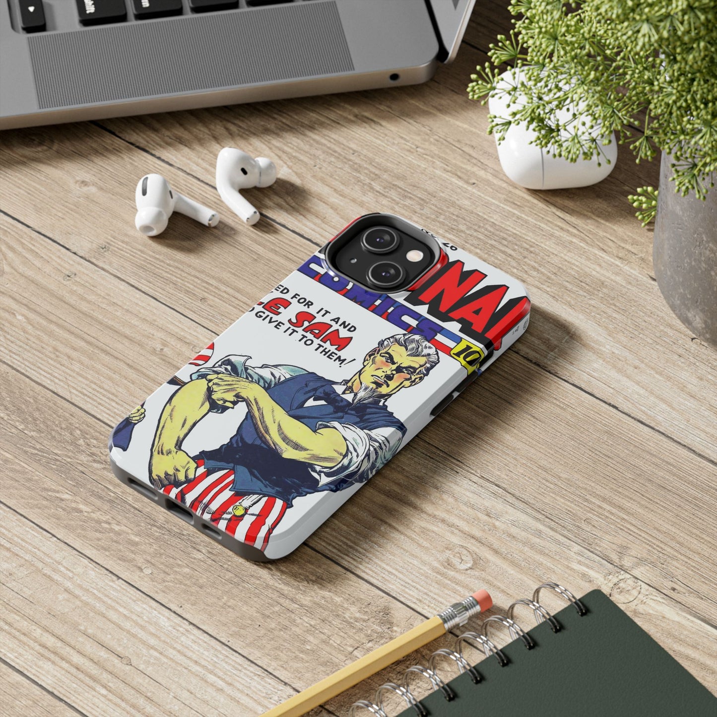 Vintage Comic Art Durable Phone Cases - Old School Male 