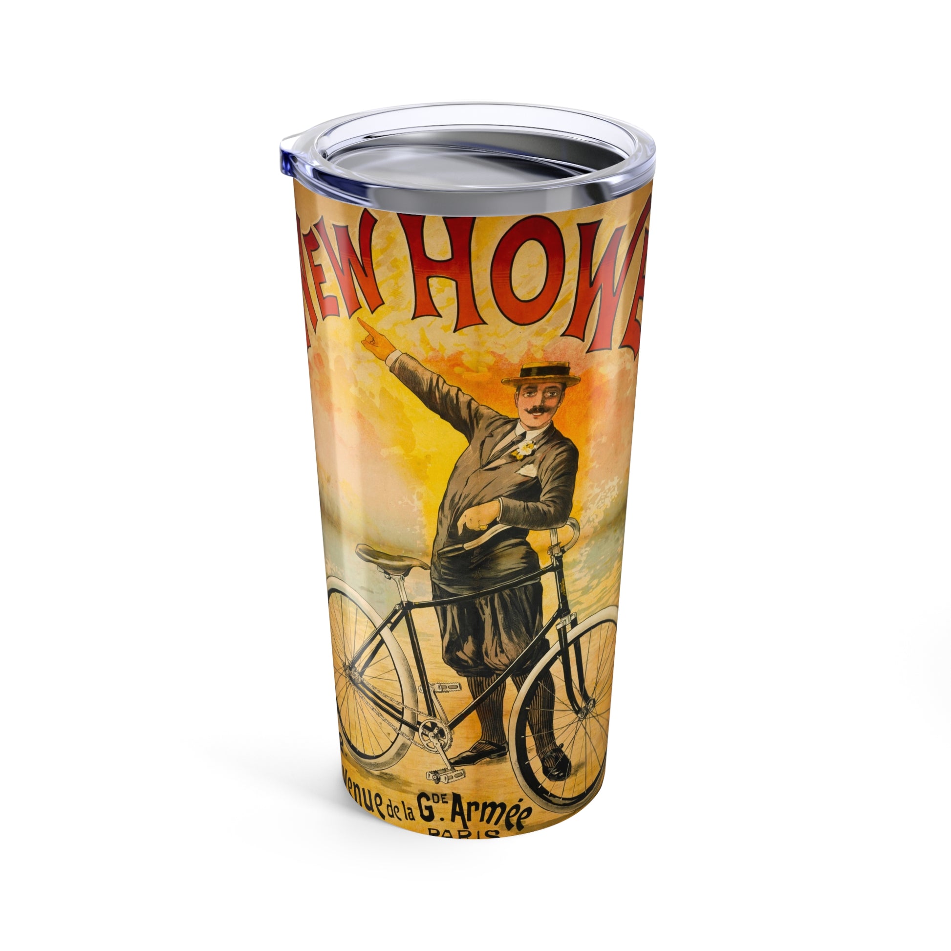 Vintage Bicycle Art 20oz Insulated Tumbler - Old School Male 