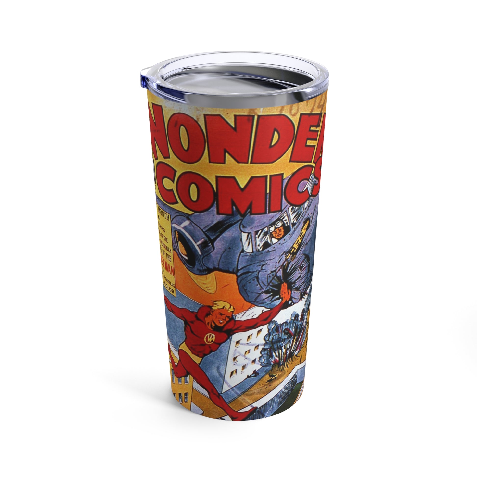 Vintage Wonder Comics 20oz Insulated Tumbler - Old School Male 