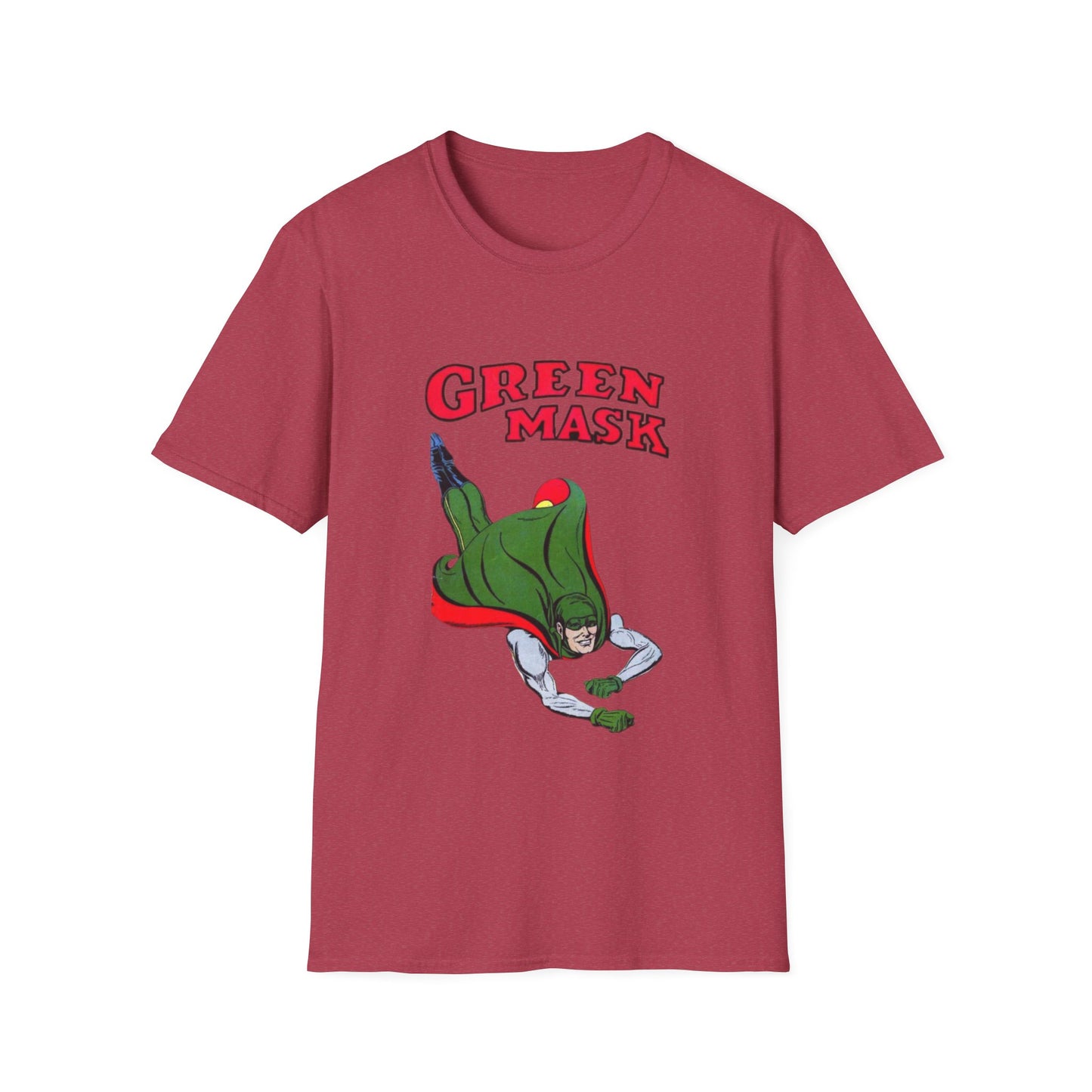 Retro Green Mask Comic Character T-Shirt - 100% Cotton, Classic Fit, Perfect for Fans