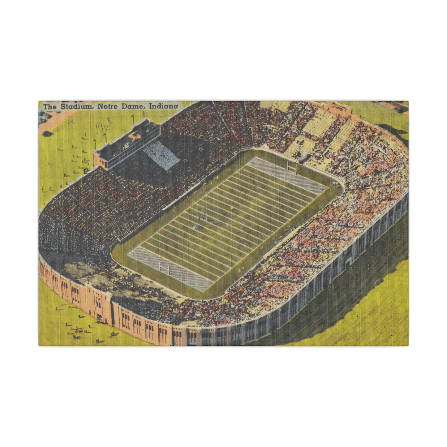 Aerial Canvas Art - Notre Dame University Stadium Illustration