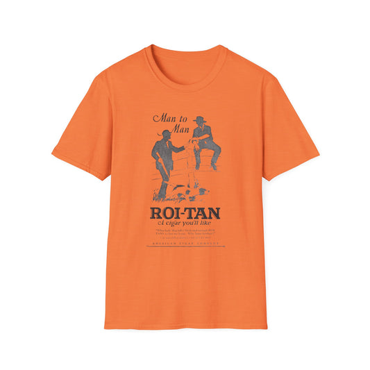 Vintage Roi Tan Cigar Ad T-Shirt - 100% Cotton, Classic Fit, Retro Style, Unisex