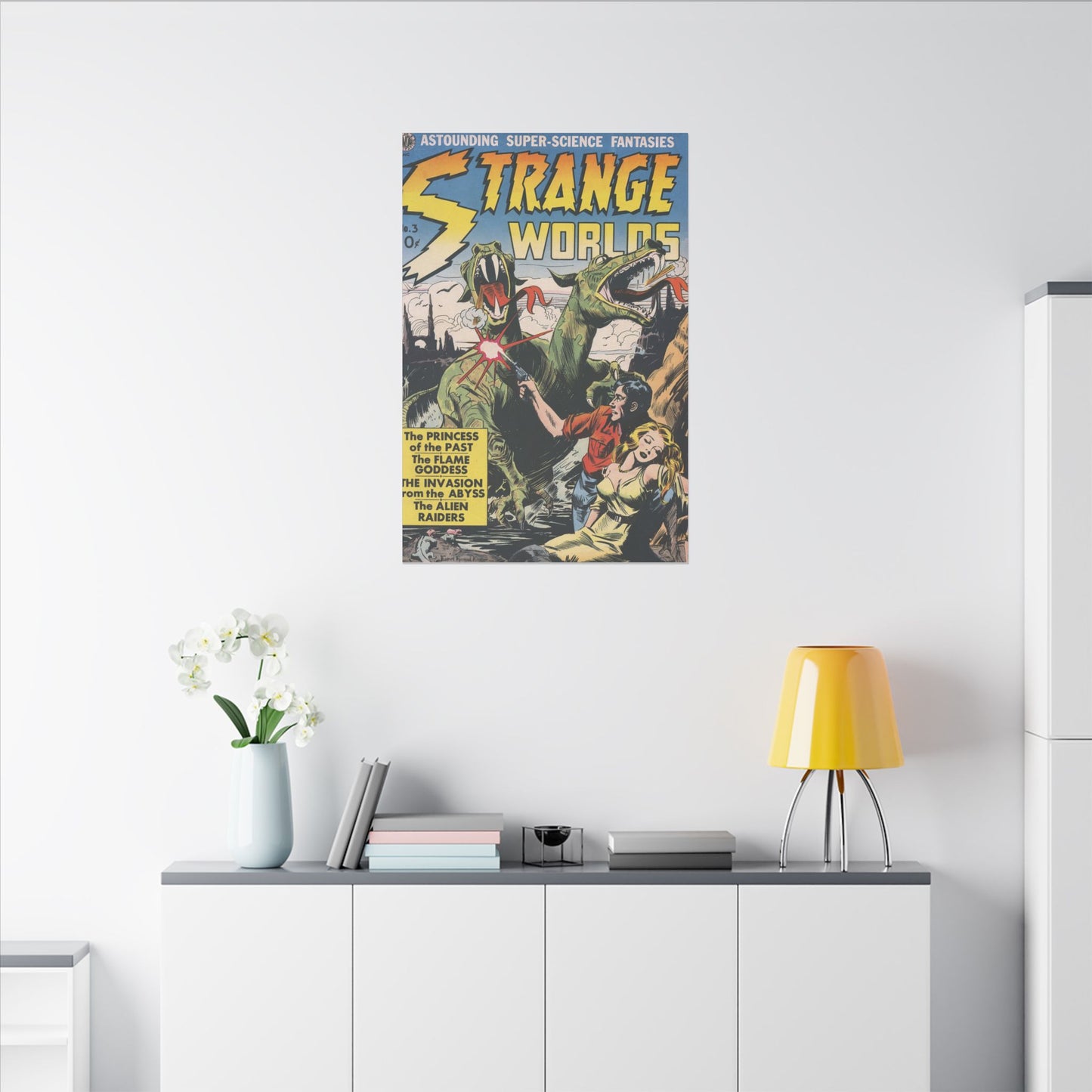 Vintage Inspired Canvas Art - Enigmatic Retro Worlds Print