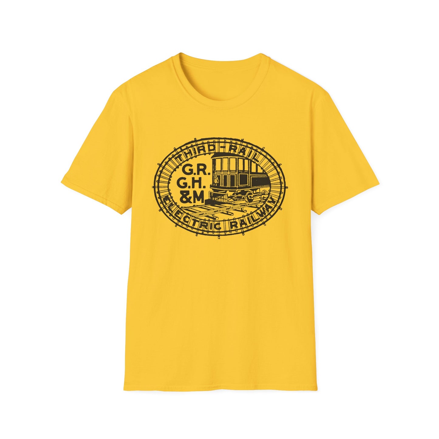 All Aboard The Style Express! Vintage Railroad Logo T-Shirt - 100% Cotton Comfort for Train Lovers!