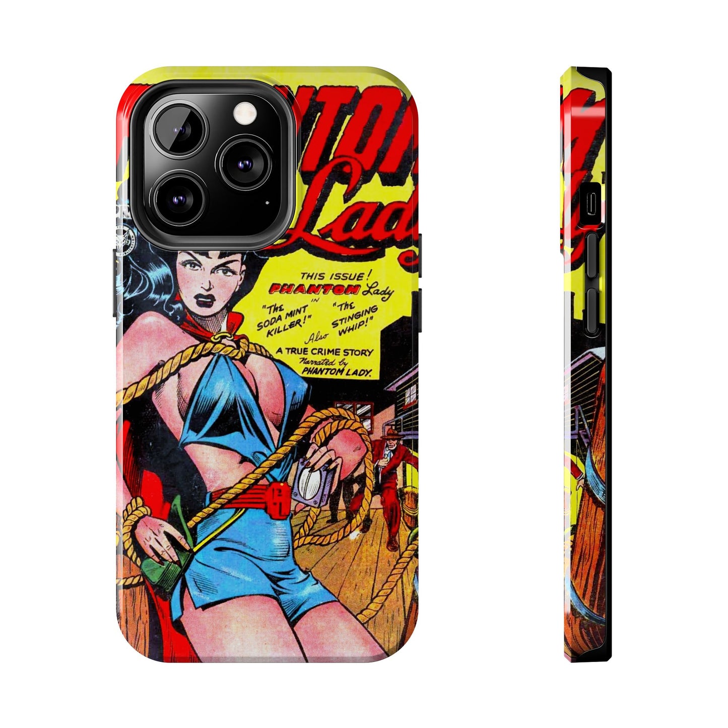 Vintage Phantom Lady Comic Book Phone Cover - Old School Male 