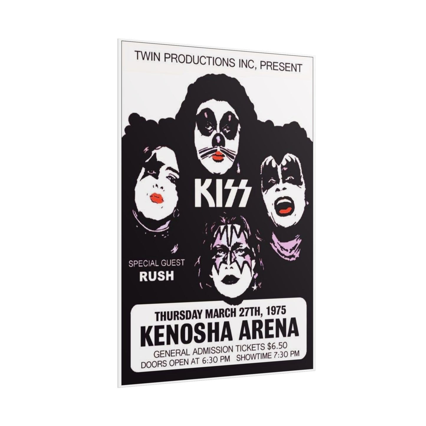 Retro Kiss Concert with Opener Rush at the Kenosha Arena Poster Print