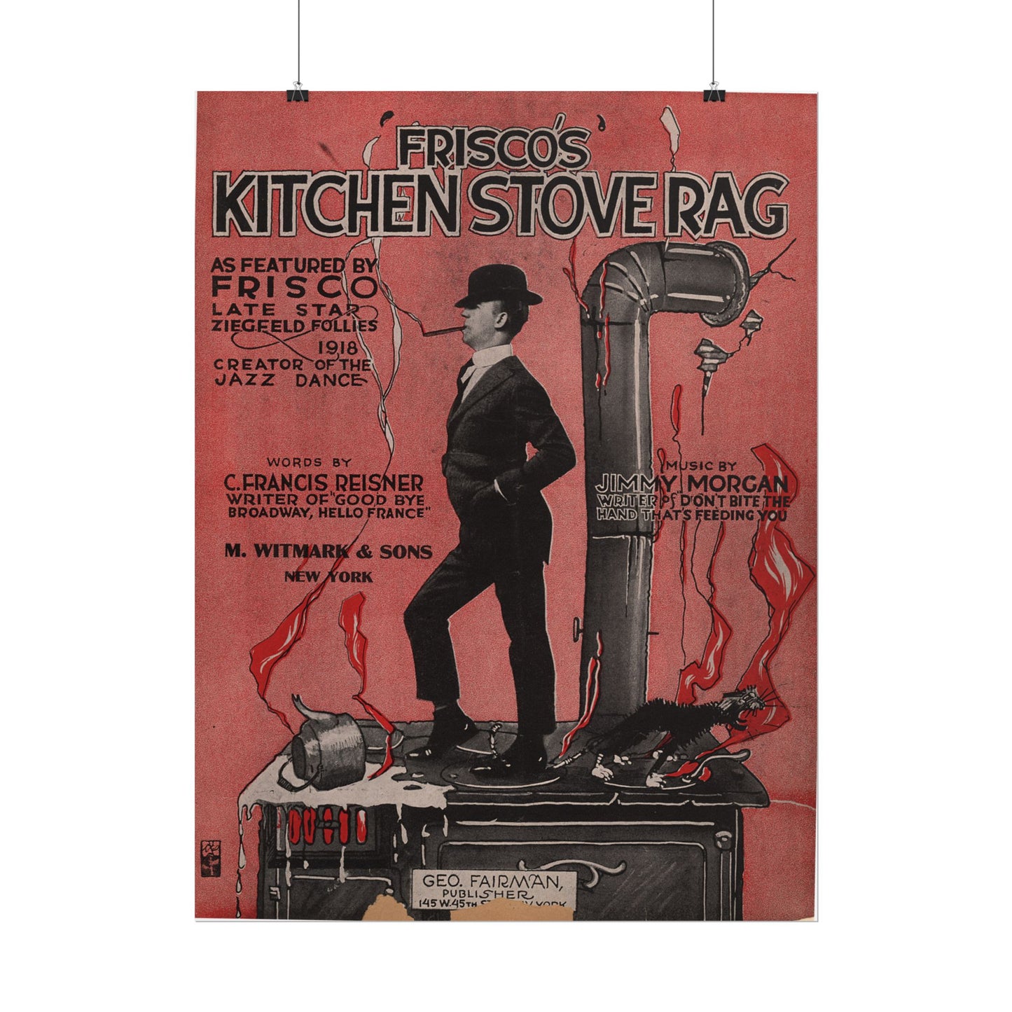 Frisco's Kitchen Stove Rag Rolled Poster