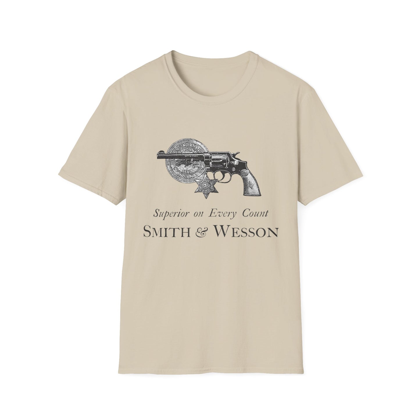 Vintage Smith And Wesson T-Shirt - Classic Ad Tee For Firearm Enthusiasts, Made In USA Cotton