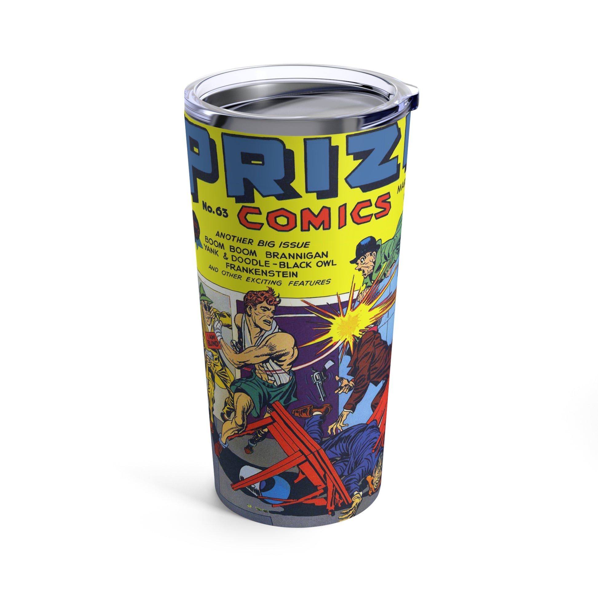 Retro 50s Comic Book Drink Tumbler - Old School Male 