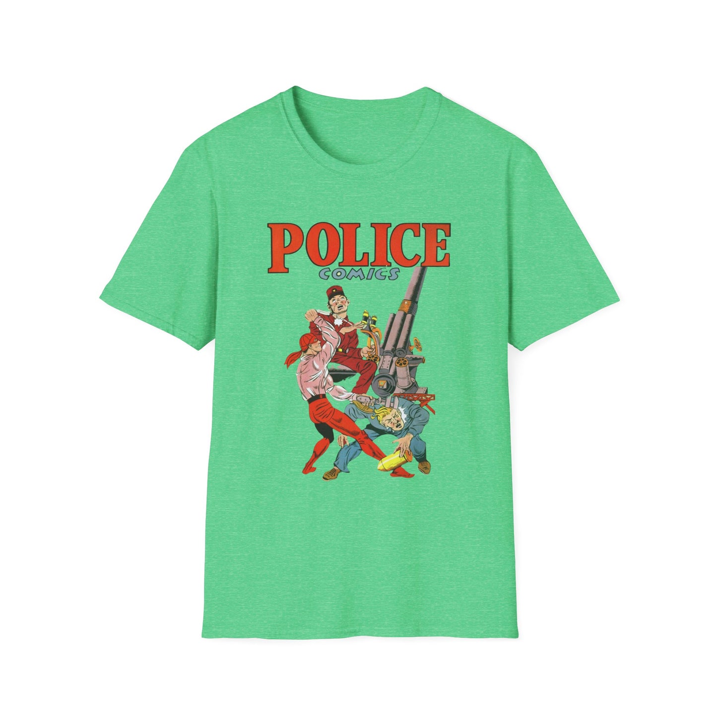 Vintage Retro Police Comics T-Shirt - 100% Cotton, Eco-Friendly, Perfect for Comic Fans