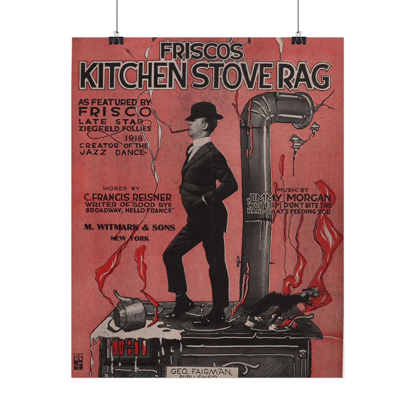 Frisco's Kitchen Stove Rag Rolled Poster