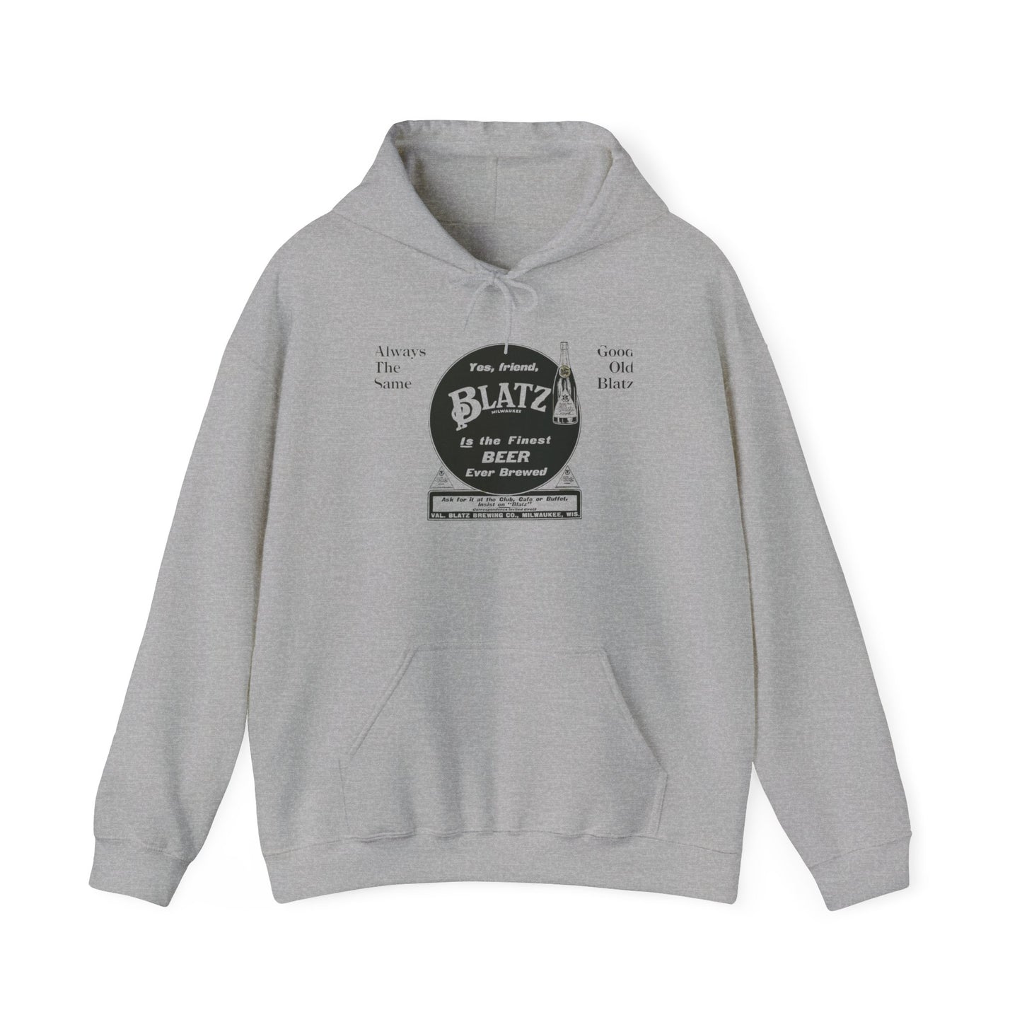 Blatz Beer Hoodie - Vintage Unisex Sweatshirt with Kangaroo Pocket & Adjustable Hood