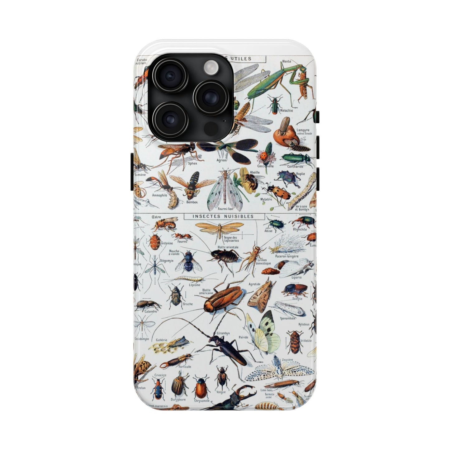 Insect-Themed Impact-Resistant Phone Cases - Old School Male 