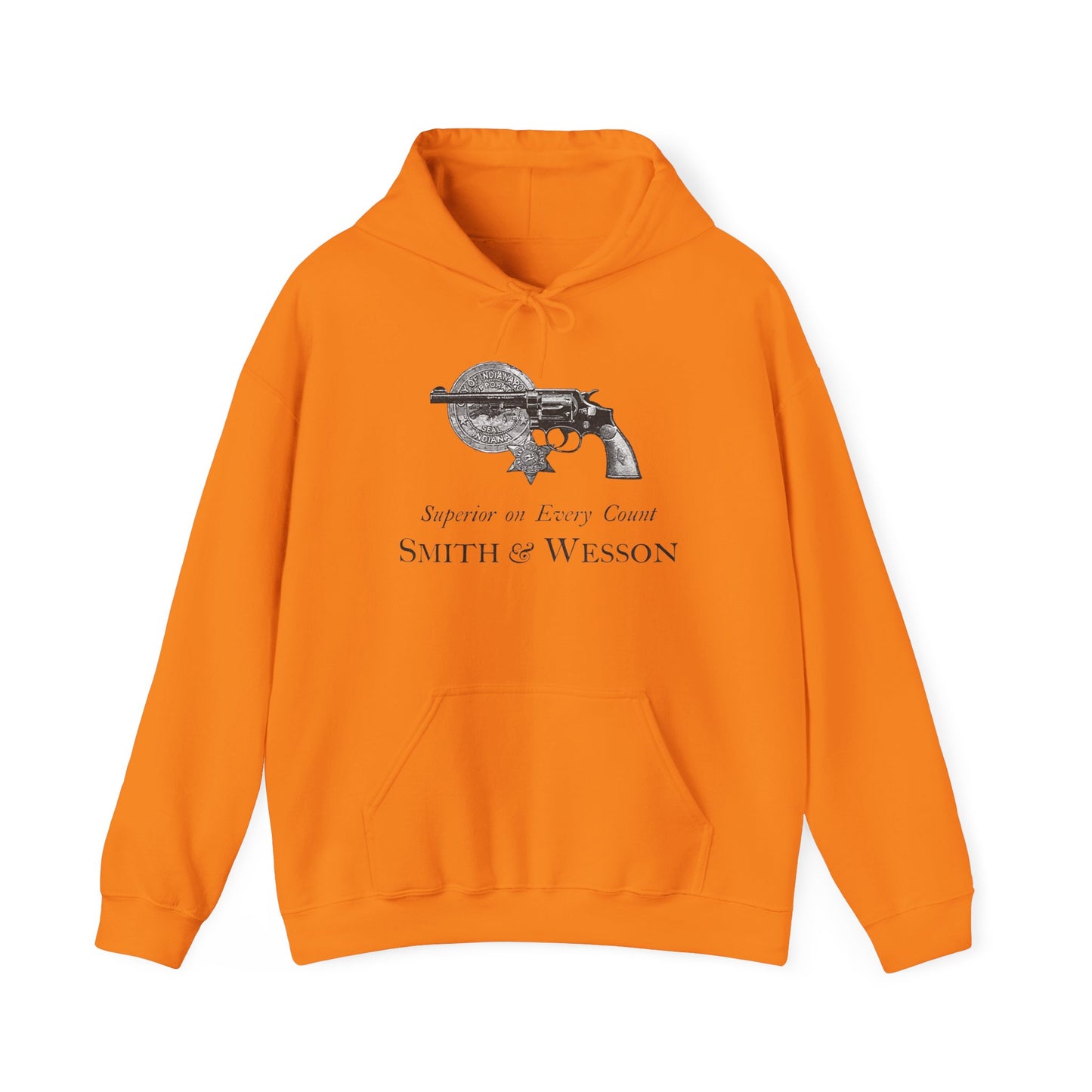 Vintage Smith and Wesson Hoodie - Cozy Ad Design with Kangaroo Pocket & Custom Fit