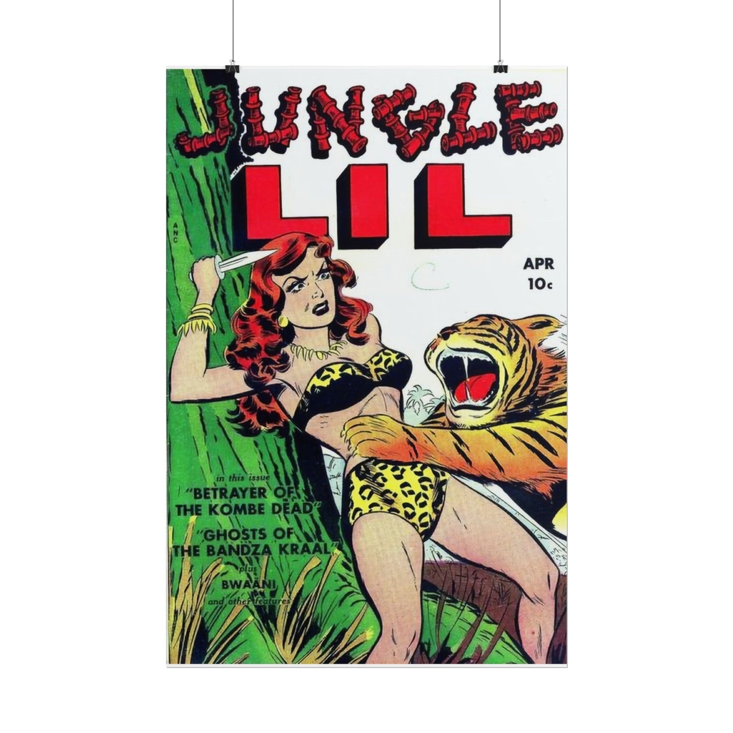 Retro Comic Jungle Lil Rolled Poster