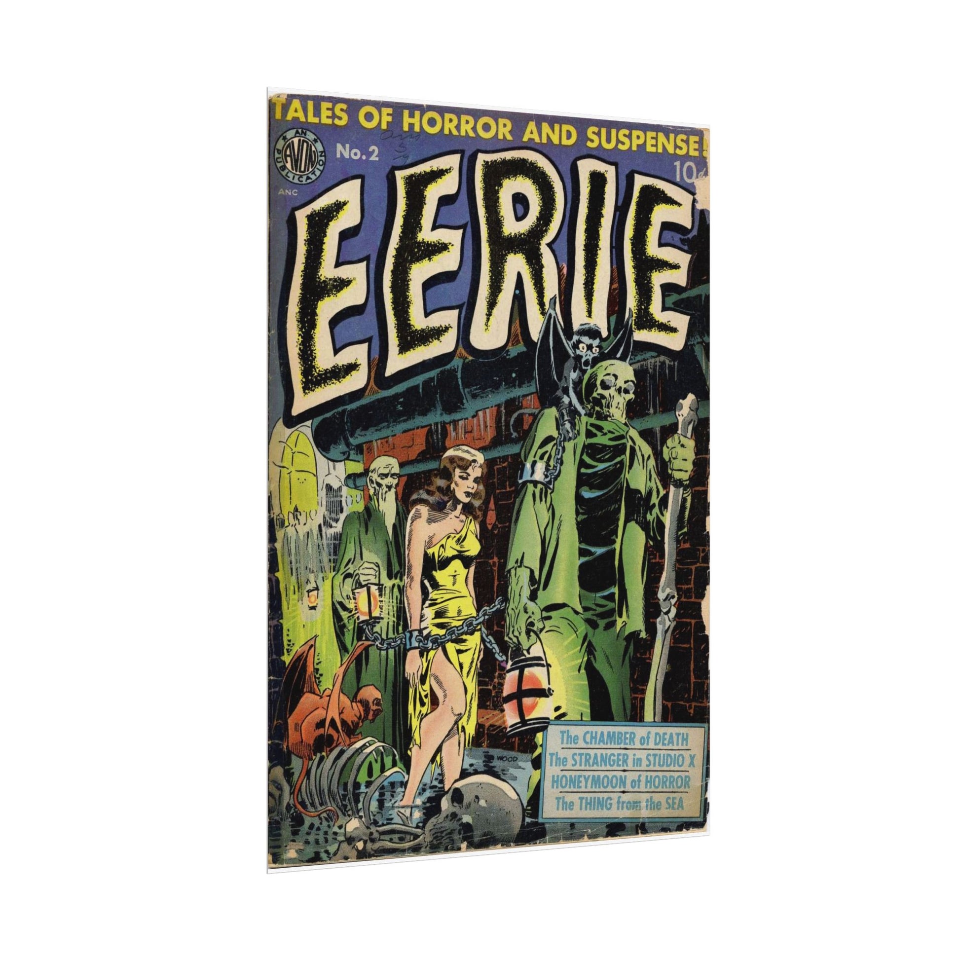 Retro Avon Publications EERIE Number 2 Comic Book Cover Poster - Old School Male 