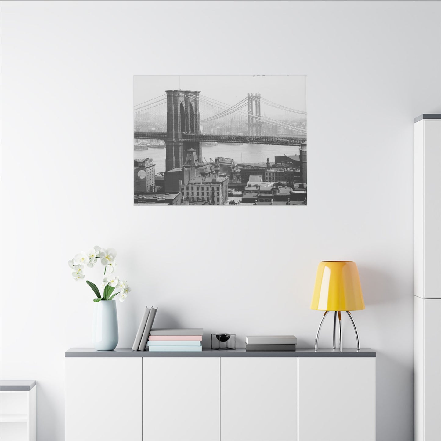 NYC Skyline with the Brooklyn Bridge Canvas Wall Art