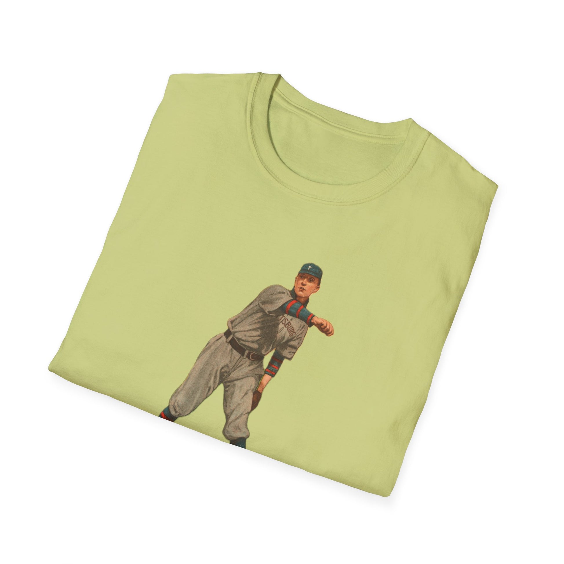 Retro Baseball Player Unisex Softstyle Tee - Old School Male 