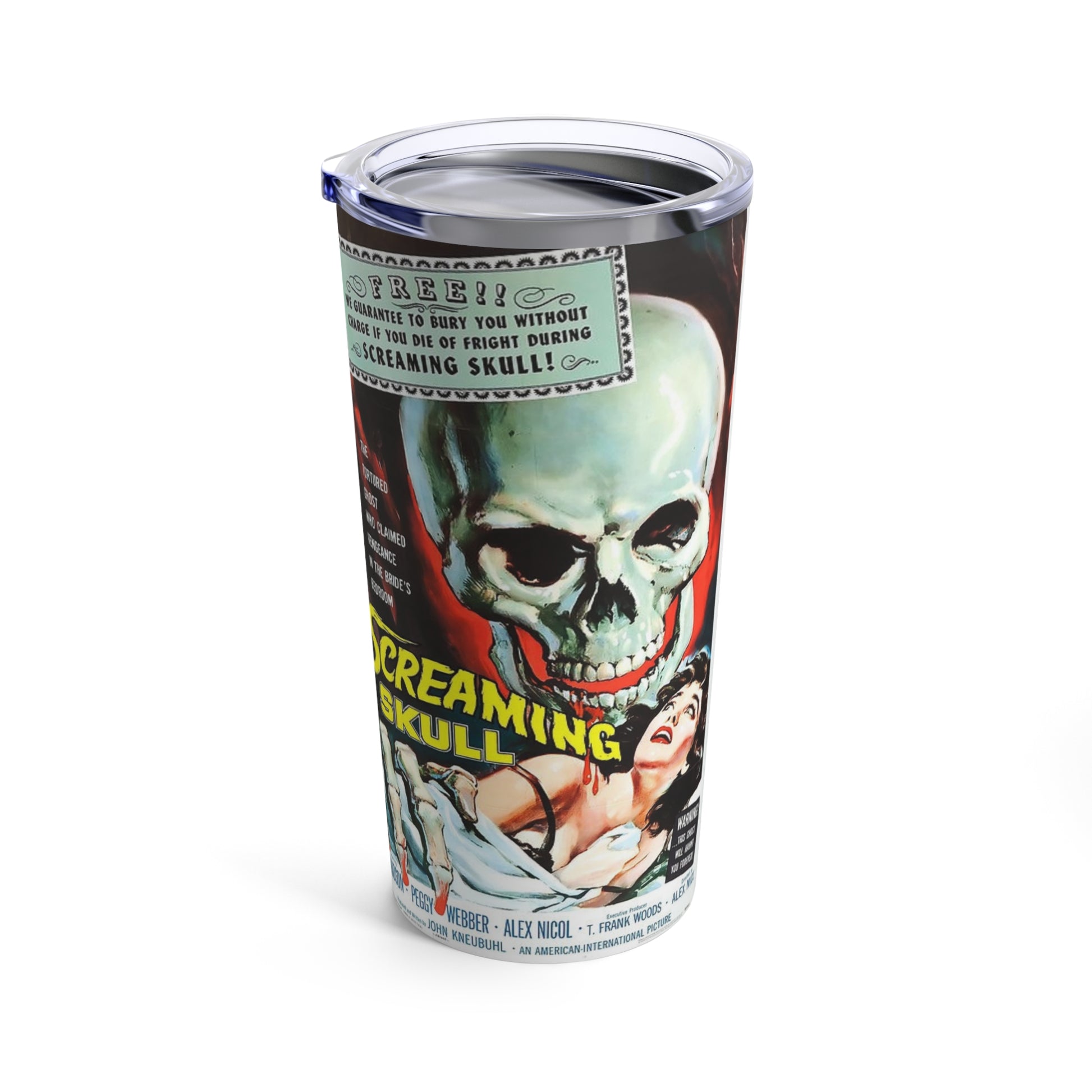 Screaming Skull Film Ad Tumbler 20oz - Old School Male 