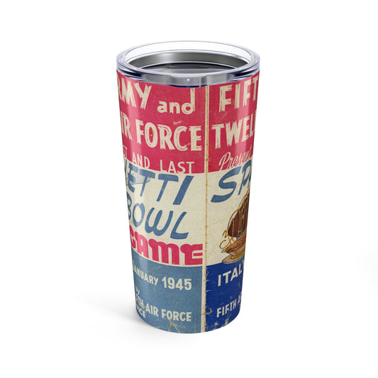 Military Showdown 20oz Tumbler - Funny Army vs Air Force Spaghetti Bowl Design - Old School Male 