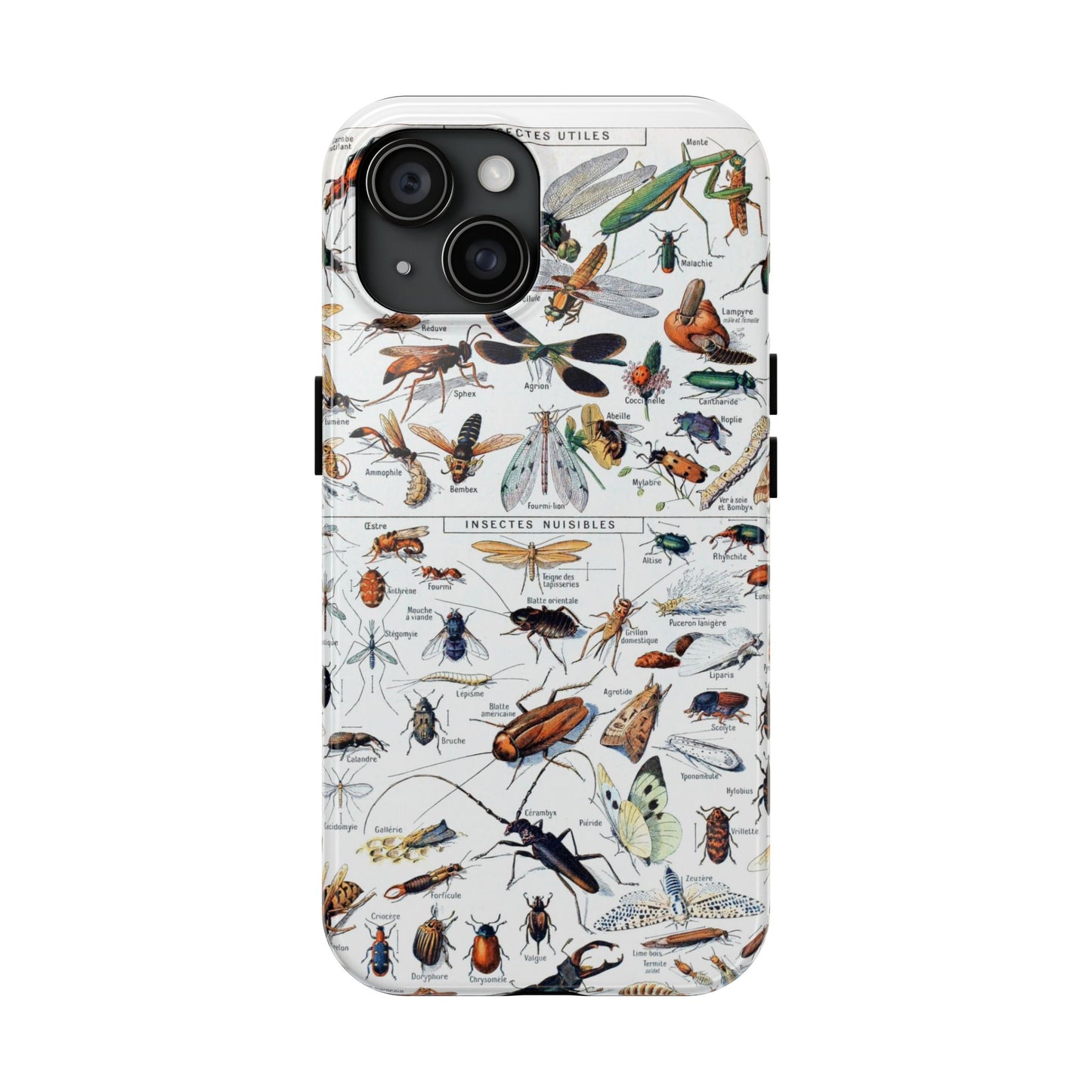 Insect-Themed Impact-Resistant Phone Cases - Old School Male 