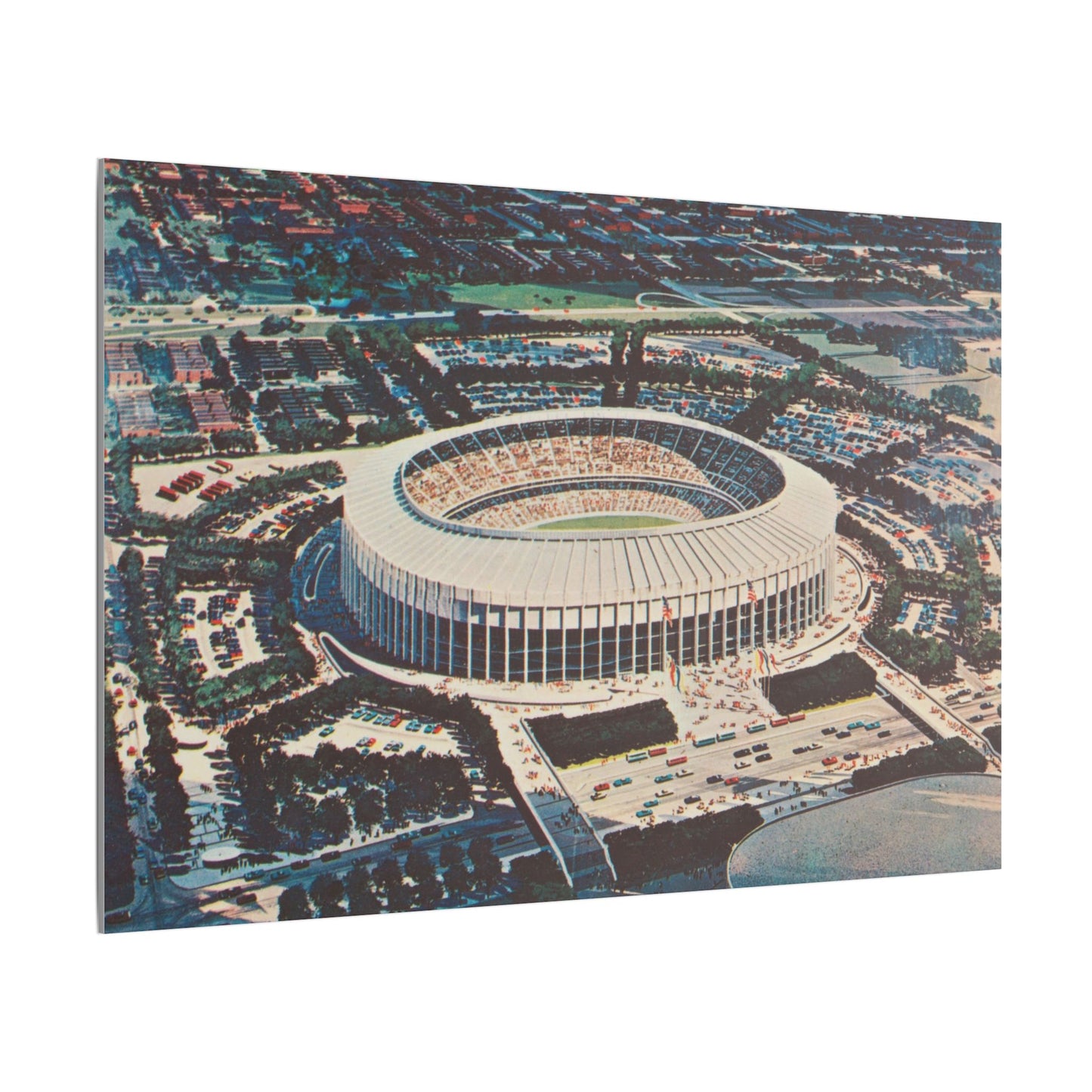 Aerial Canvas Art - Nostalgic Veterans Stadium Philadelphia Print