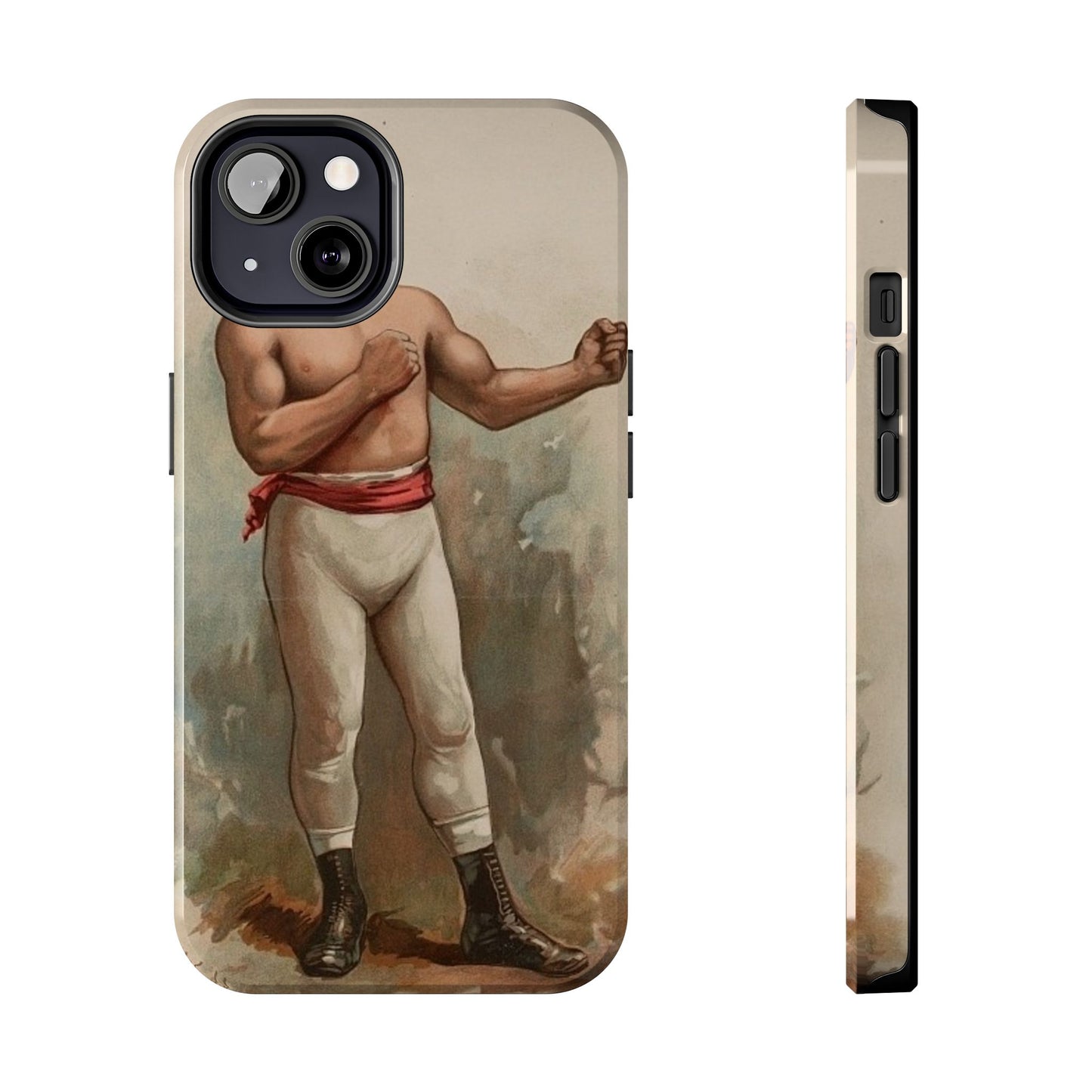 Retro Boxer Graphic Heavy-Duty Phone Cases - Old School Male 