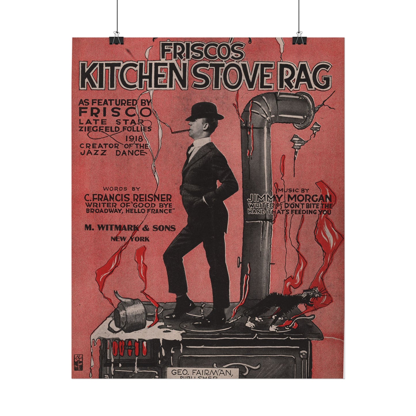 Frisco's Kitchen Stove Rag Rolled Poster - Old School Male 