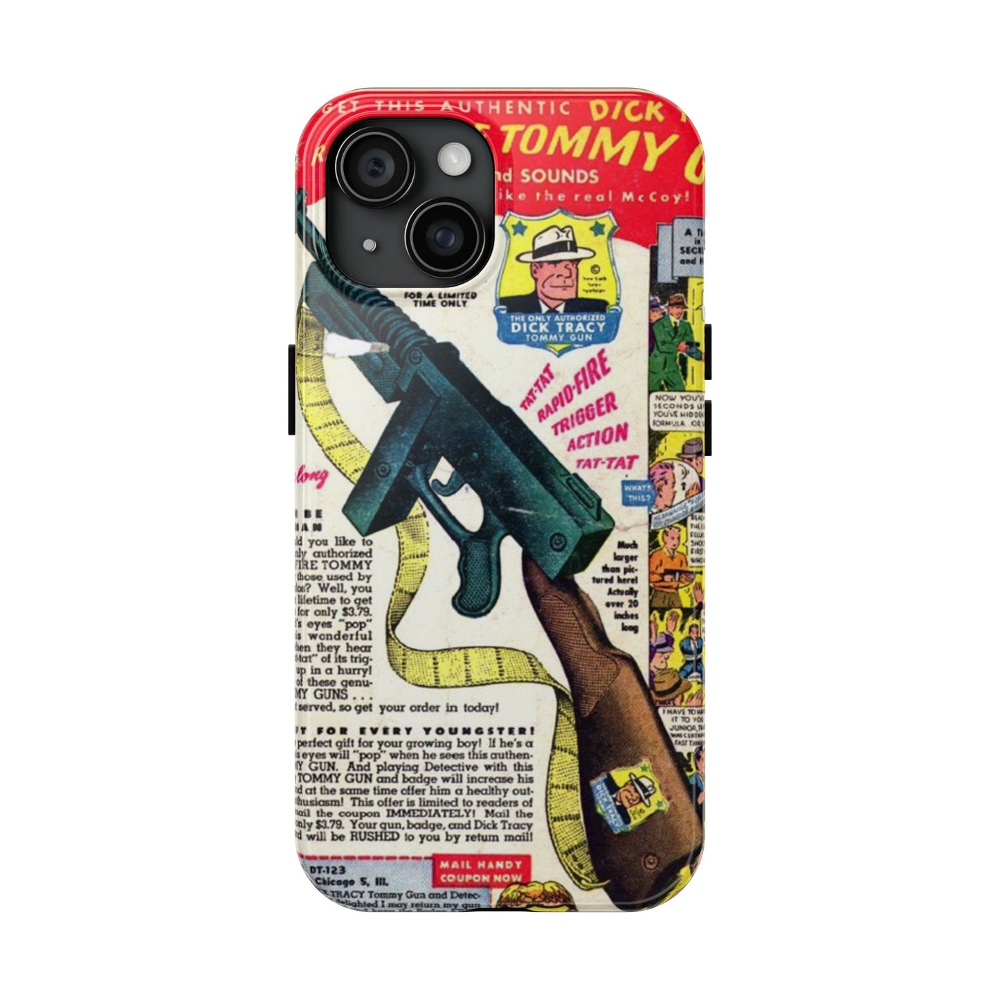 Dick Tracy Tommy Gun Vintage-Inspired Tough Phone Cases - Old School Male 