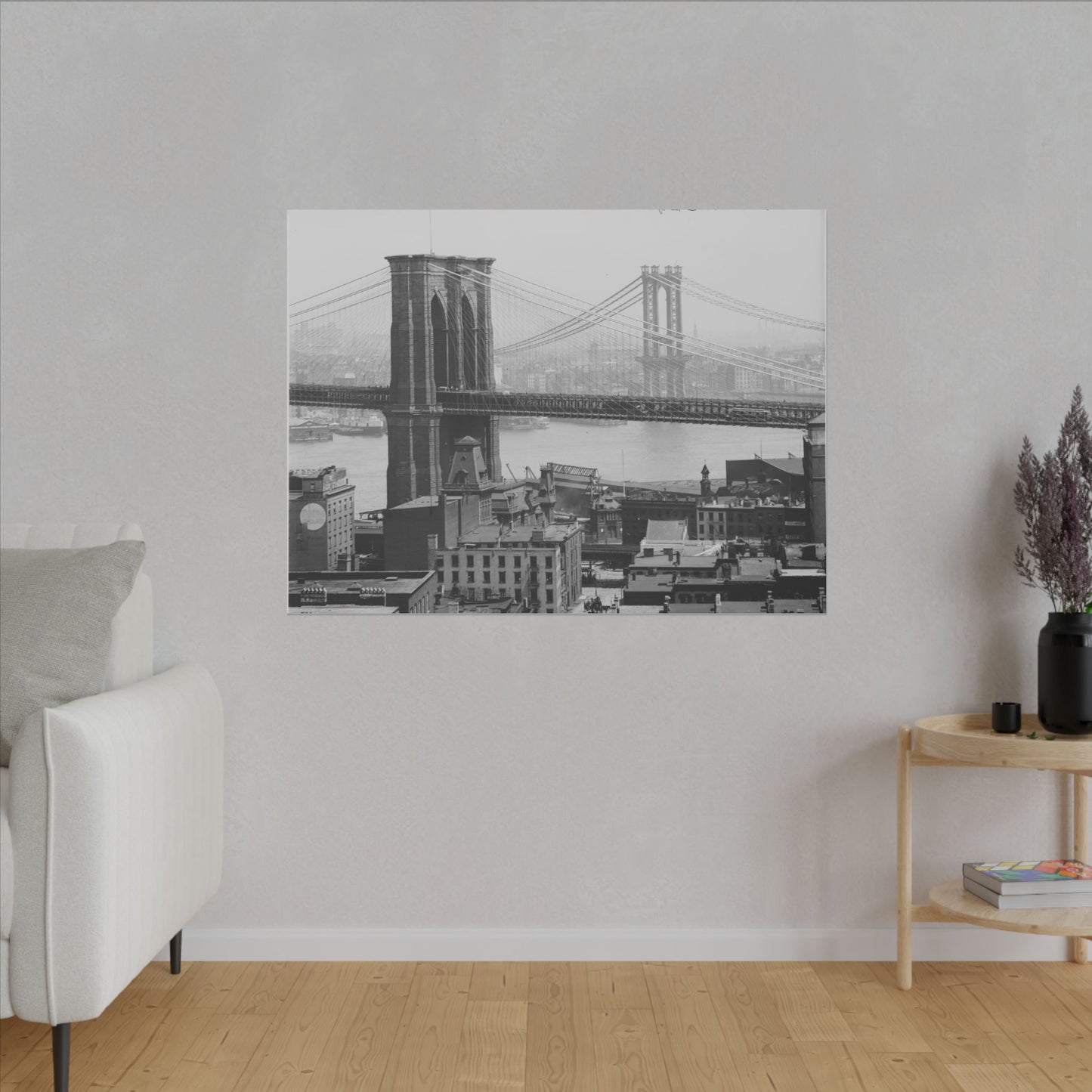 NYC Skyline with the Brooklyn Bridge Canvas Wall Art