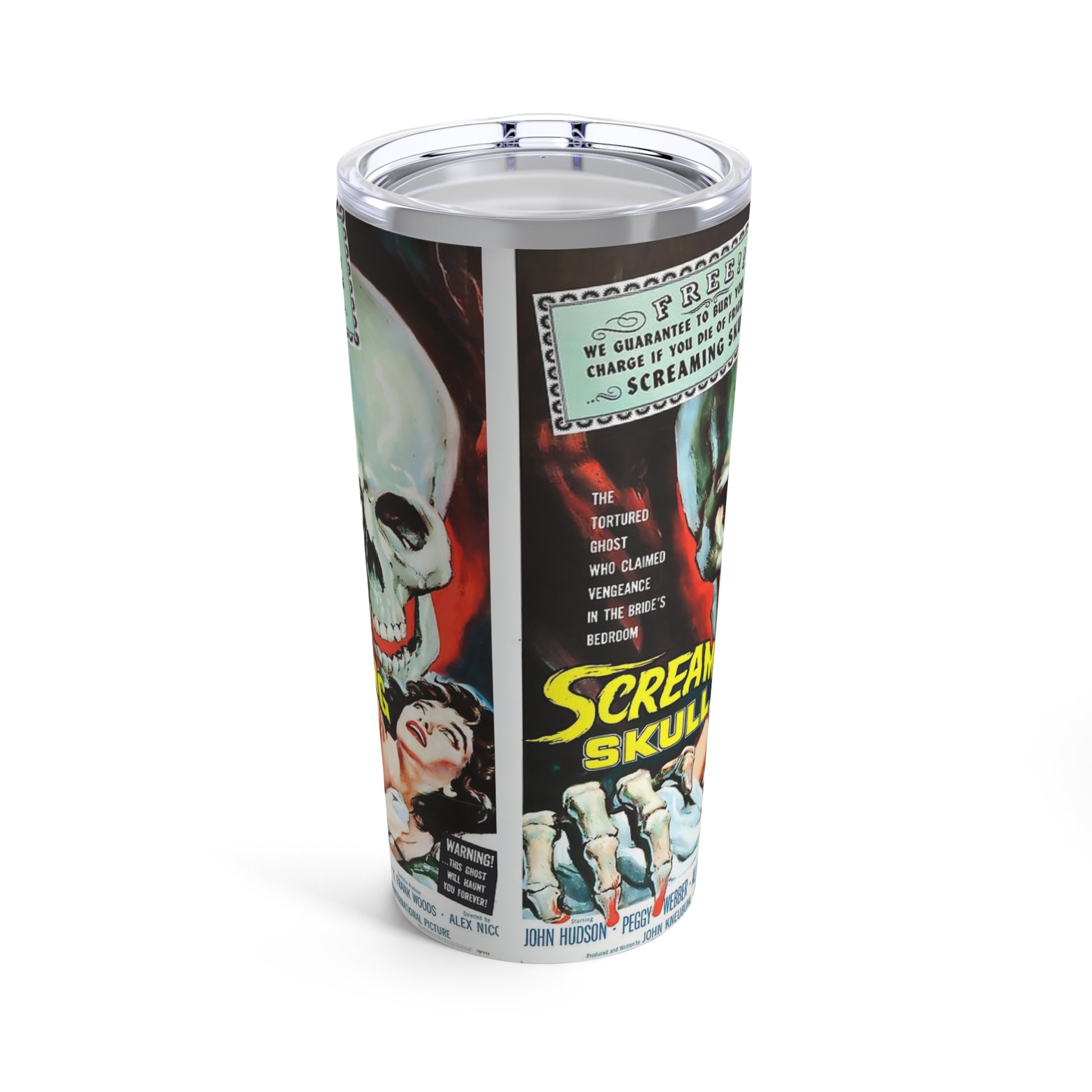 Screaming Skull Film Ad Tumbler 20oz - Old School Male 