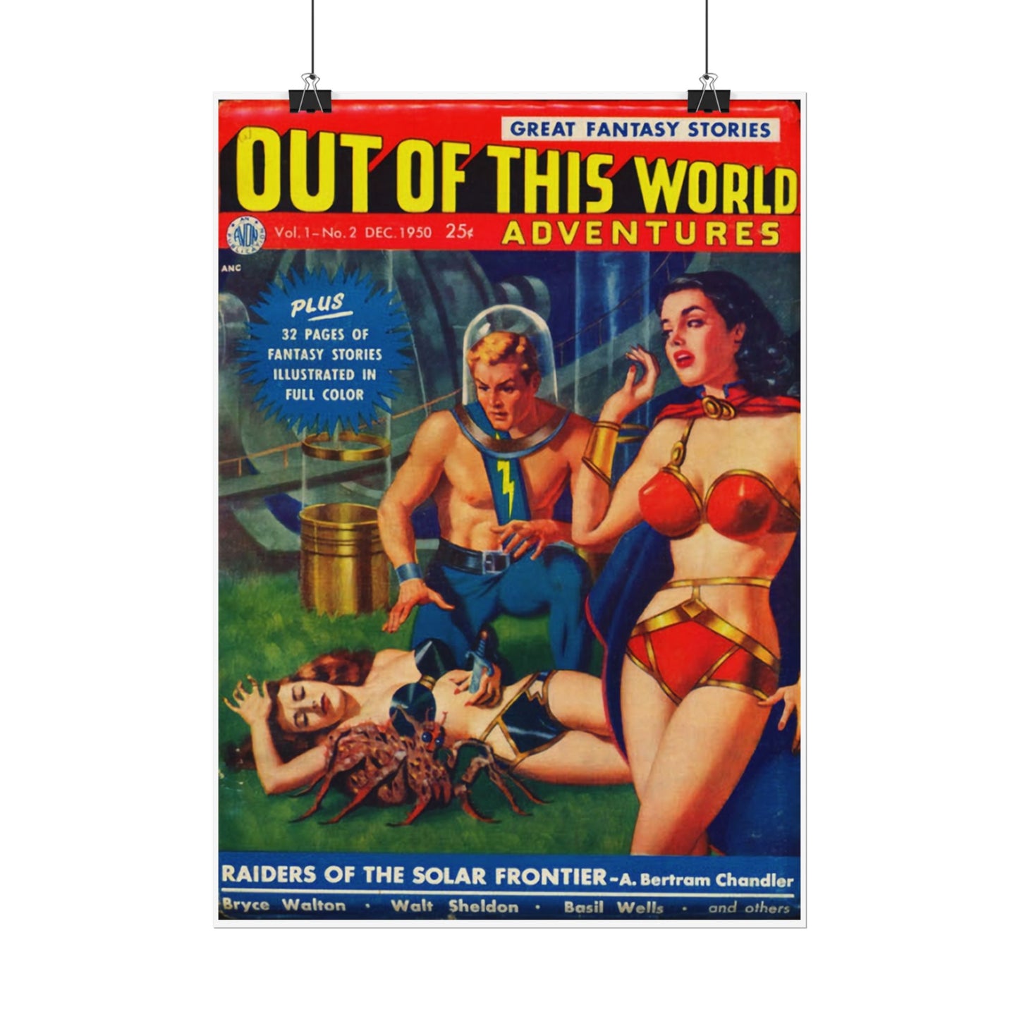 Retro Out of This World Adventures Comic Book Cover Rolled Poster - Old School Male 