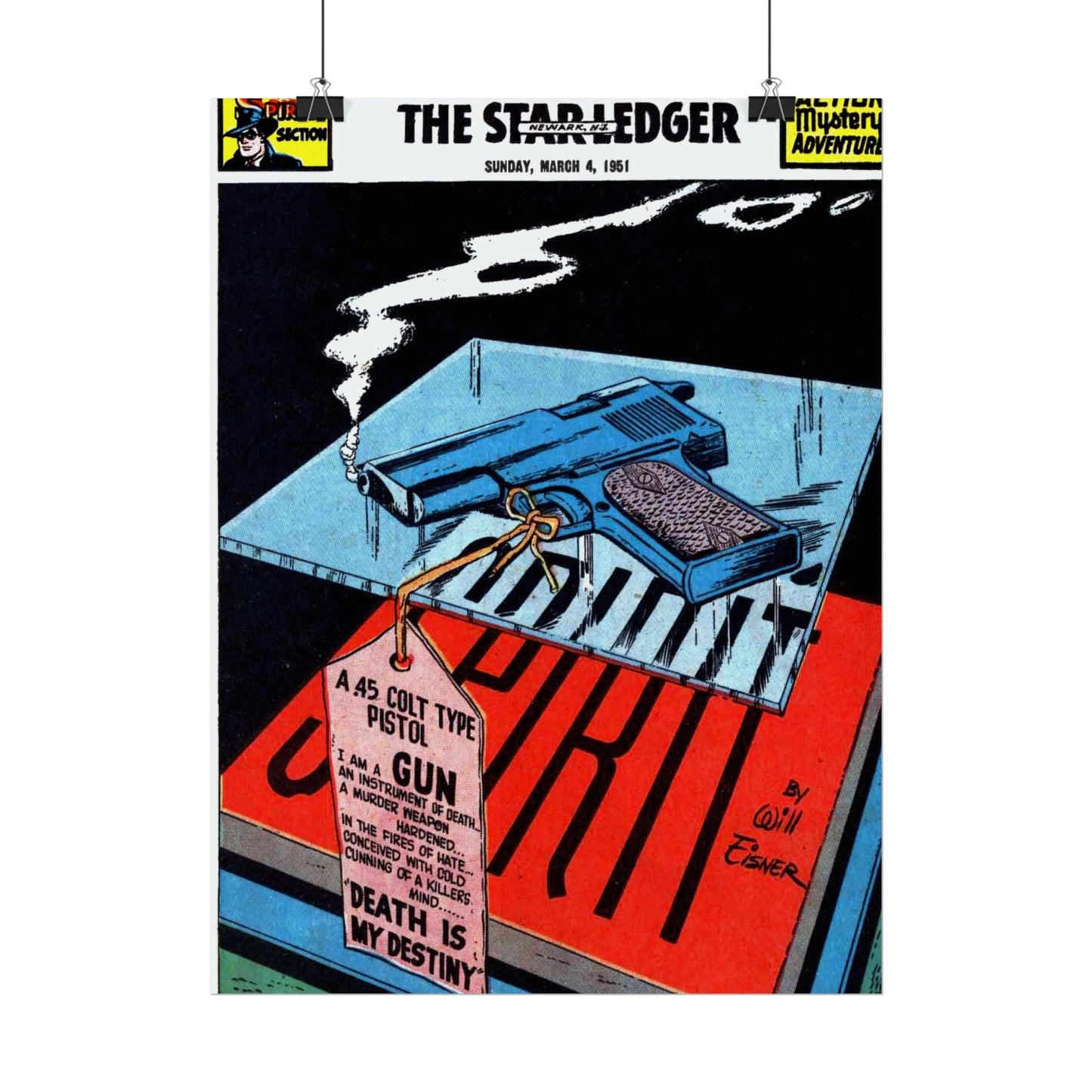 Retro March 1951 Star Ledger Serial Comic Cover Poster