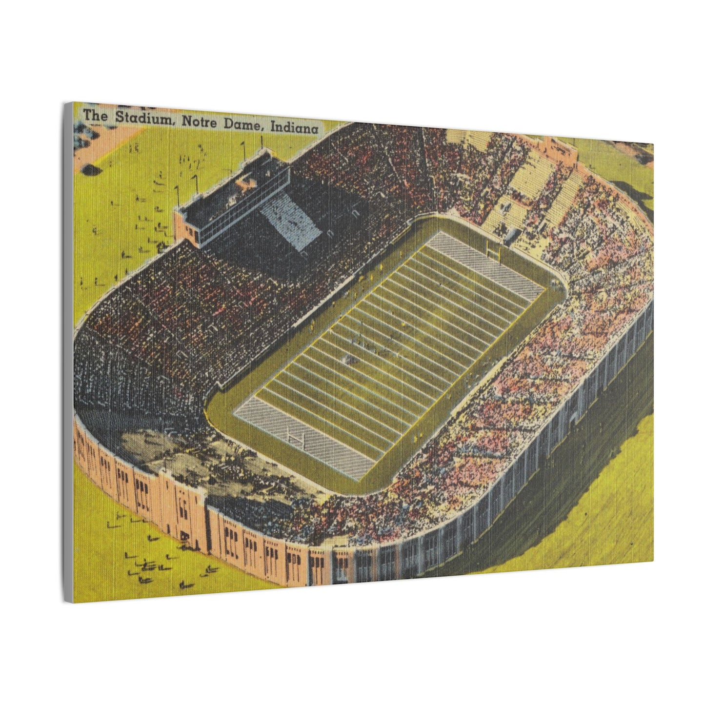 Aerial Canvas Art - Notre Dame University Stadium Illustration