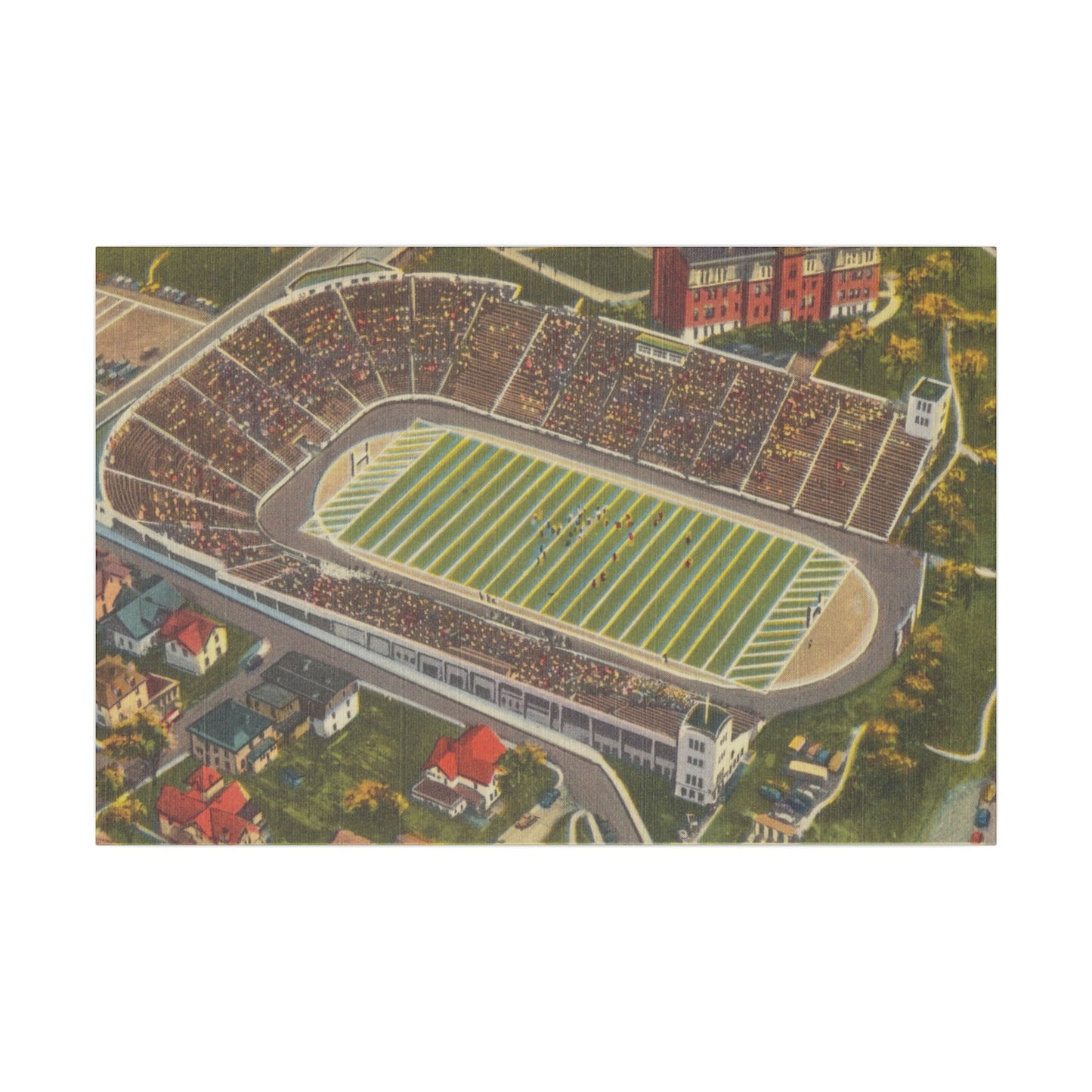 Aerial Canvas Art - West Virginia Mountaineer Football Stadium Print