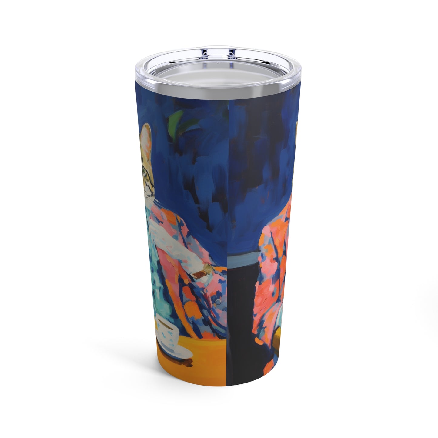 Whimsical Cat in Suit Art Tumbler 20oz - Old School Male 